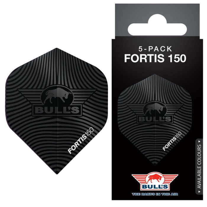 Ailettes fléchettes Bull's Fortis 150 No.2 Noir (Pack de 5 sets)