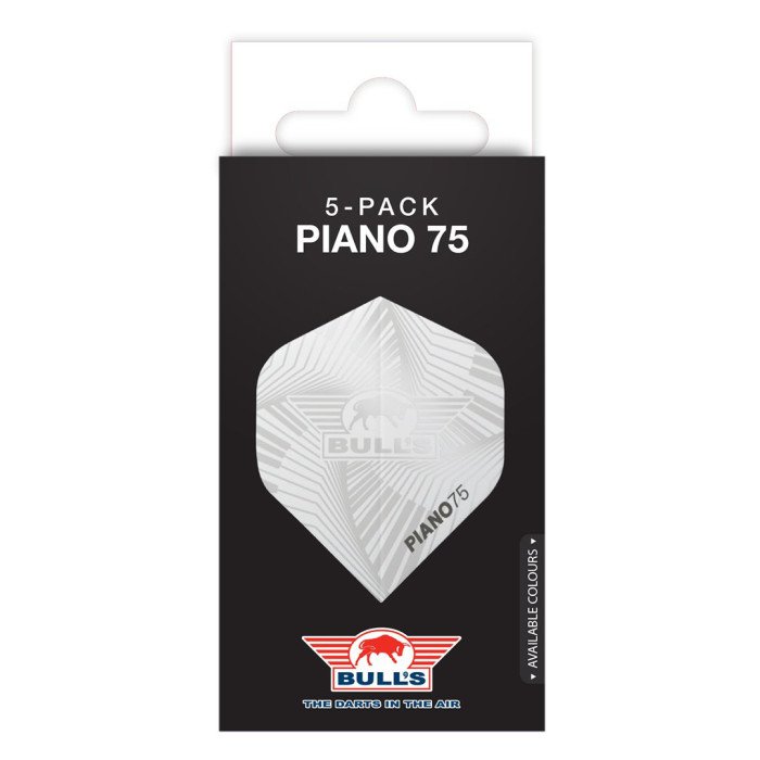 Ailettes fléchettes Bull's Piano 75 No.2 BLanc (Pack de 5)