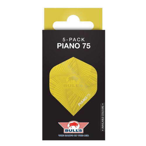 Ailettes fléchettes Bull's Piano 75 No.2 Jaune (lots de 5)