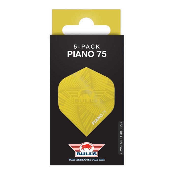 Ailettes fléchettes Bull's Piano 75 No.2 Jaune (lots de 5)