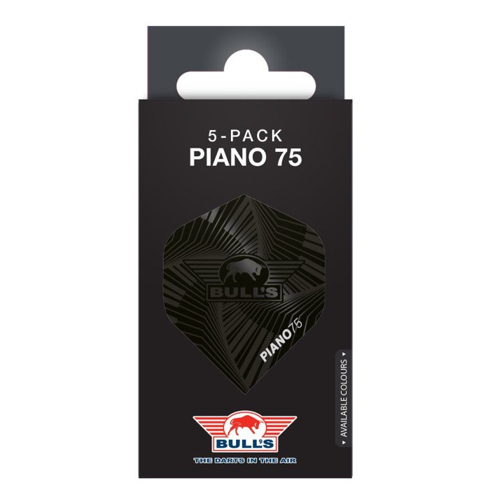Ailettes fléchettes Bull's Piano 75 No.2 Noir (lots de 5)