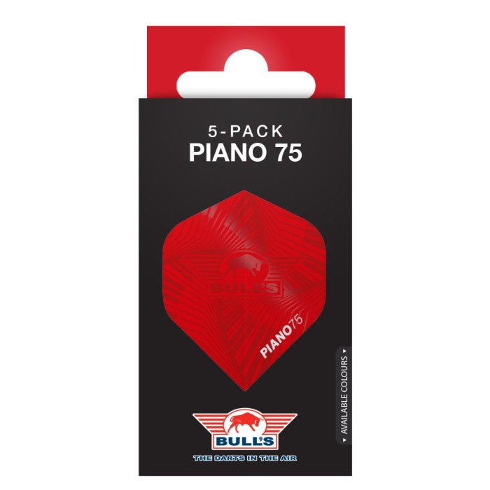 Ailettes fléchettes Bull's Piano 75 No.2 Rouge (lots de 5)