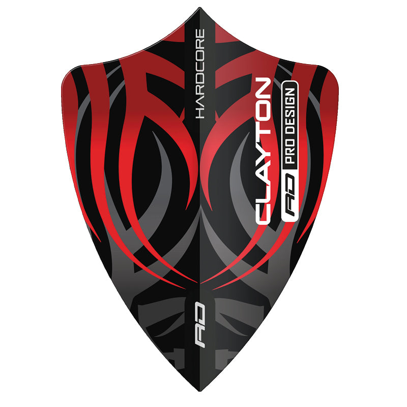 Ailettes Jonny Clayton Red Dragon Freestyle – ailette à plat, vue de face
