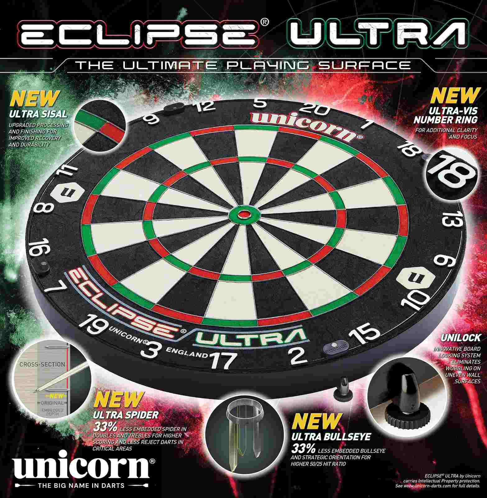 Cible fléchettes Unicorn Eclipse Ultra
