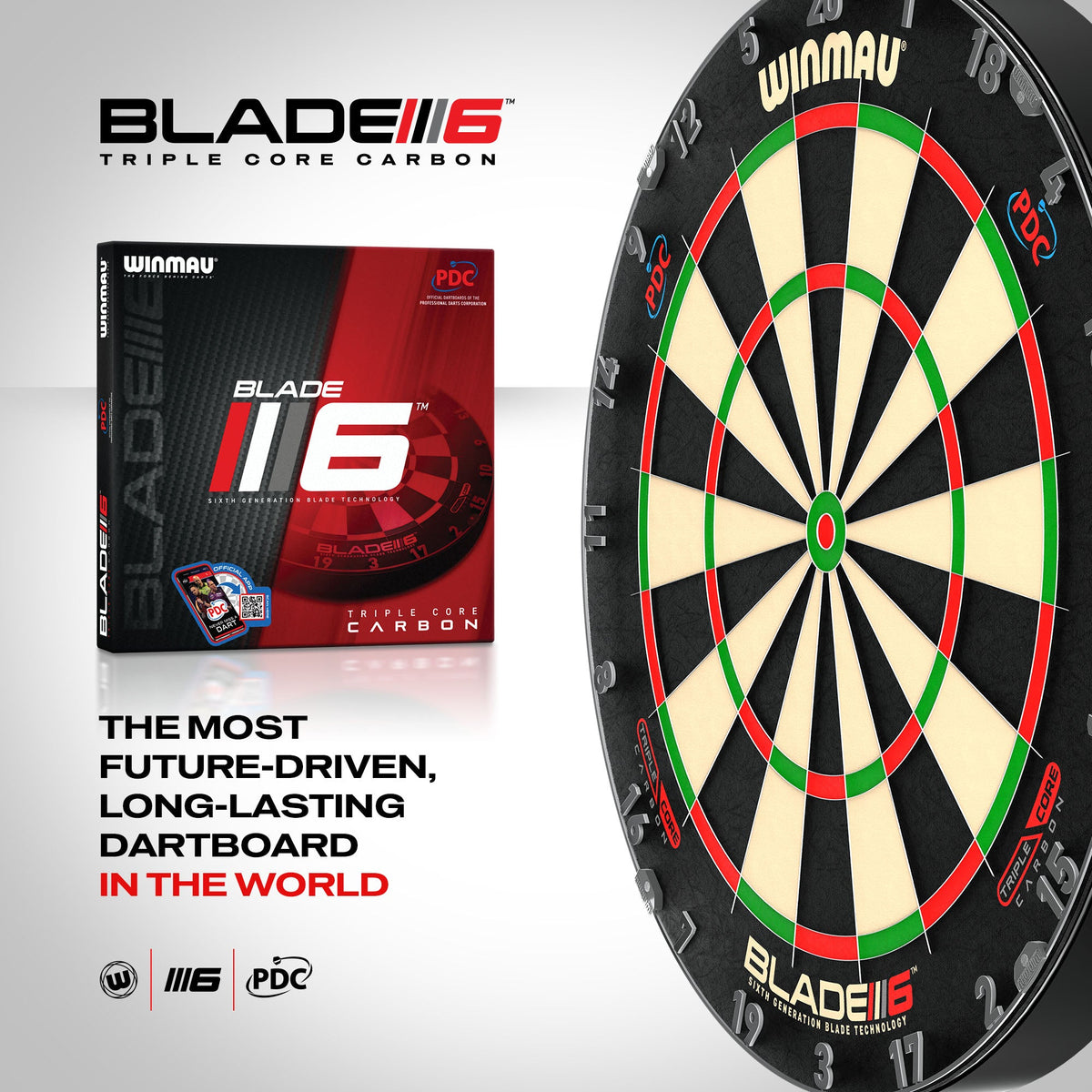 Boîte de la cible Winmau Blade 6 Triple Core Carbon