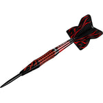 Fléchettes acier Mission Lava 95% tungstène - Rouge et Noir 22g
