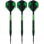 Fléchettes acier Mission Venom 90% tungstène - Vert et Noir 23g