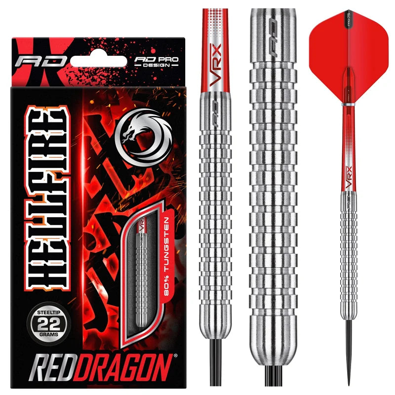 Fléchettes Acier Red Dragon Hell Fire A 80 % Tungstène – 22 g