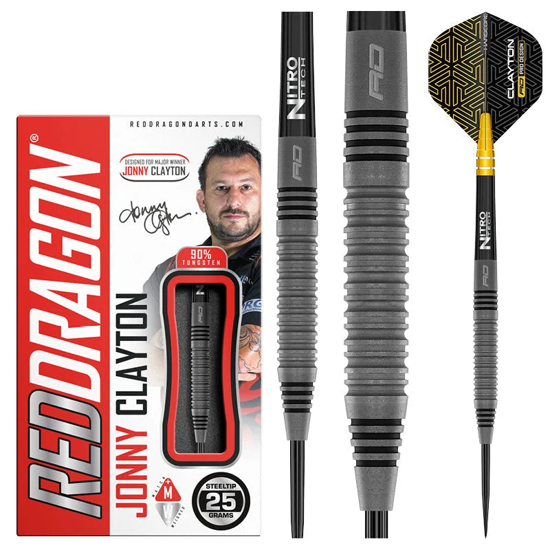 Fléchettes Acier Red Dragon Jonny Clayton Oxide Edition 90 % Tungstène – 25 g