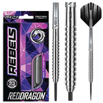 Fléchettes Acier Red Dragon Rebel 90 % Tungstène – 23 g