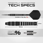 Fléchettes Acier Red Dragon Sable Torpedo - 90 % Tungstène – 24 g