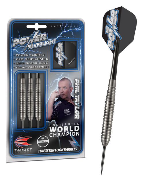 Fléchettes acier Phil Taylor Power Silverlight
