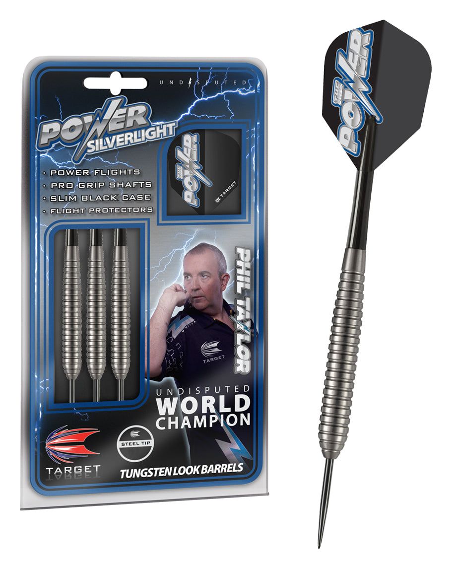 Fléchettes acier Phil Taylor Power Silverlight