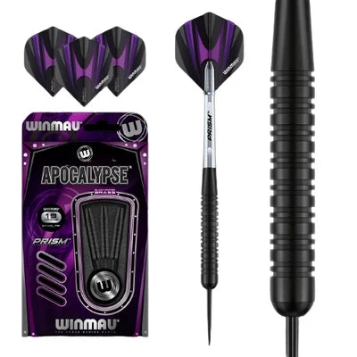 Fléchettes Acier Winmau Apocalypse Laiton Noires – 23 g