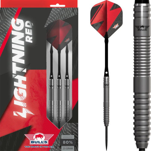 Fléchettes acier Bull's Lightning Rouge 23g