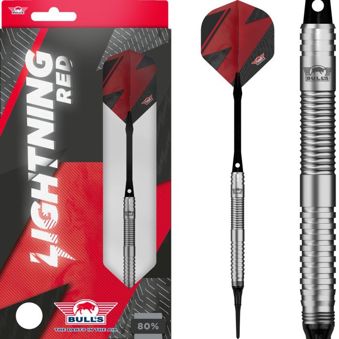 Fléchettes soft tip Bull's Lightning Rouge 21g
