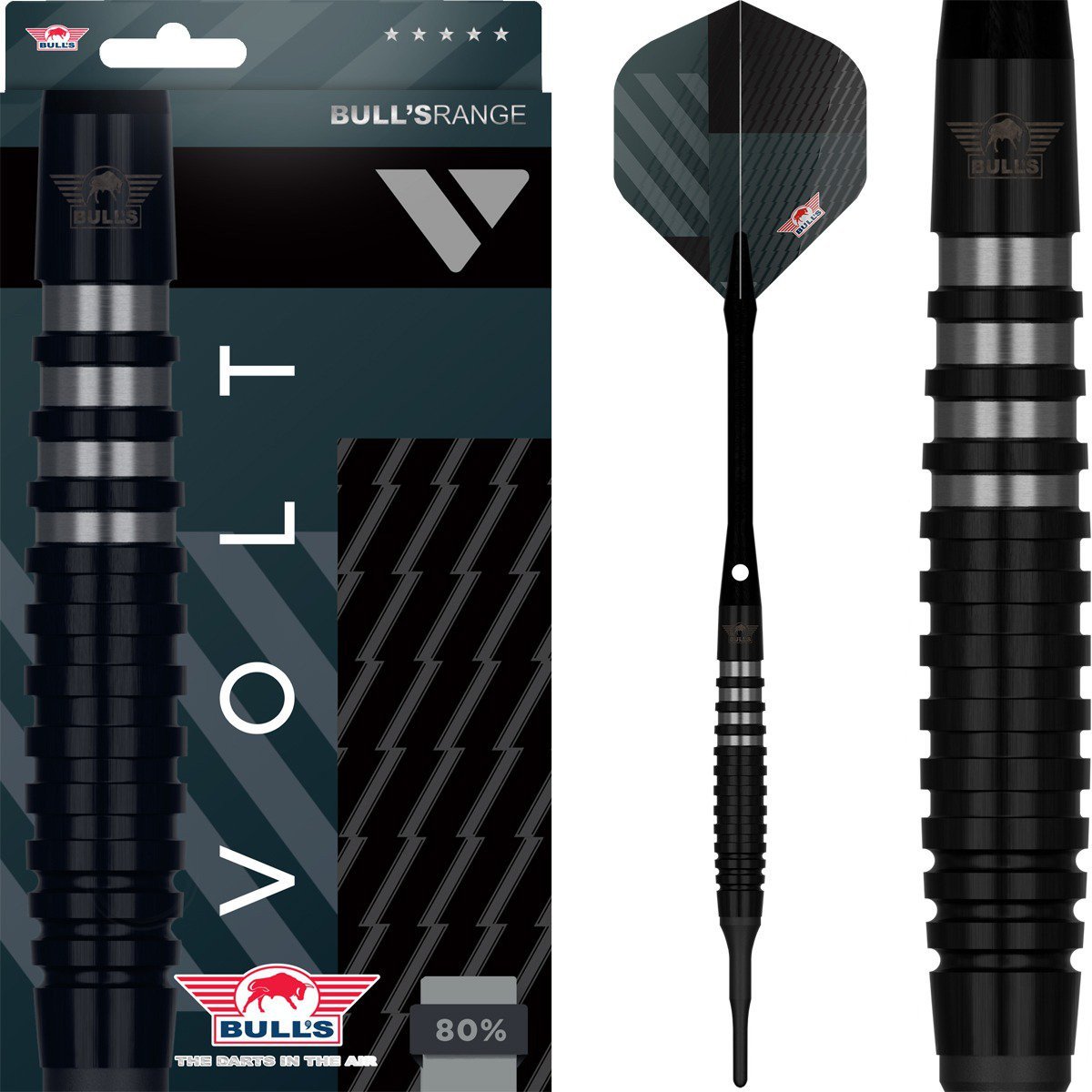 Fléchettes soft tip Bull's Volt Black 18g