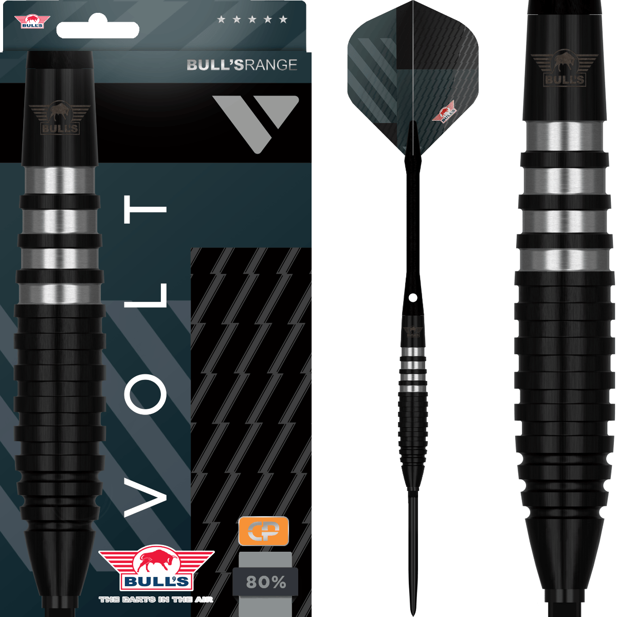 Fléchettes acier Bull's Volt Black CP 22g