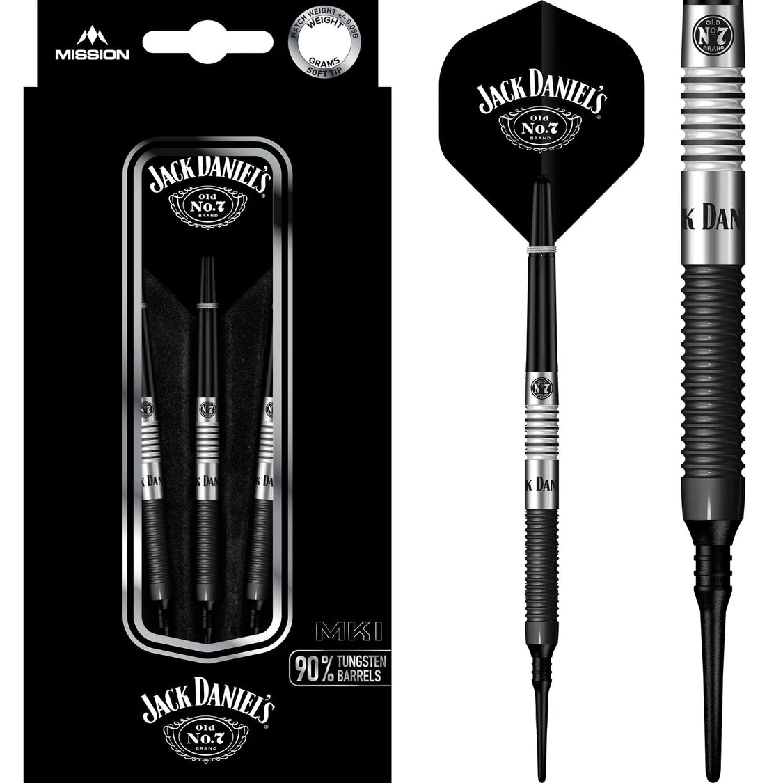 Fléchettes Jack Daniel's Old No.7 90% Soft Tip - 20g - photo principale