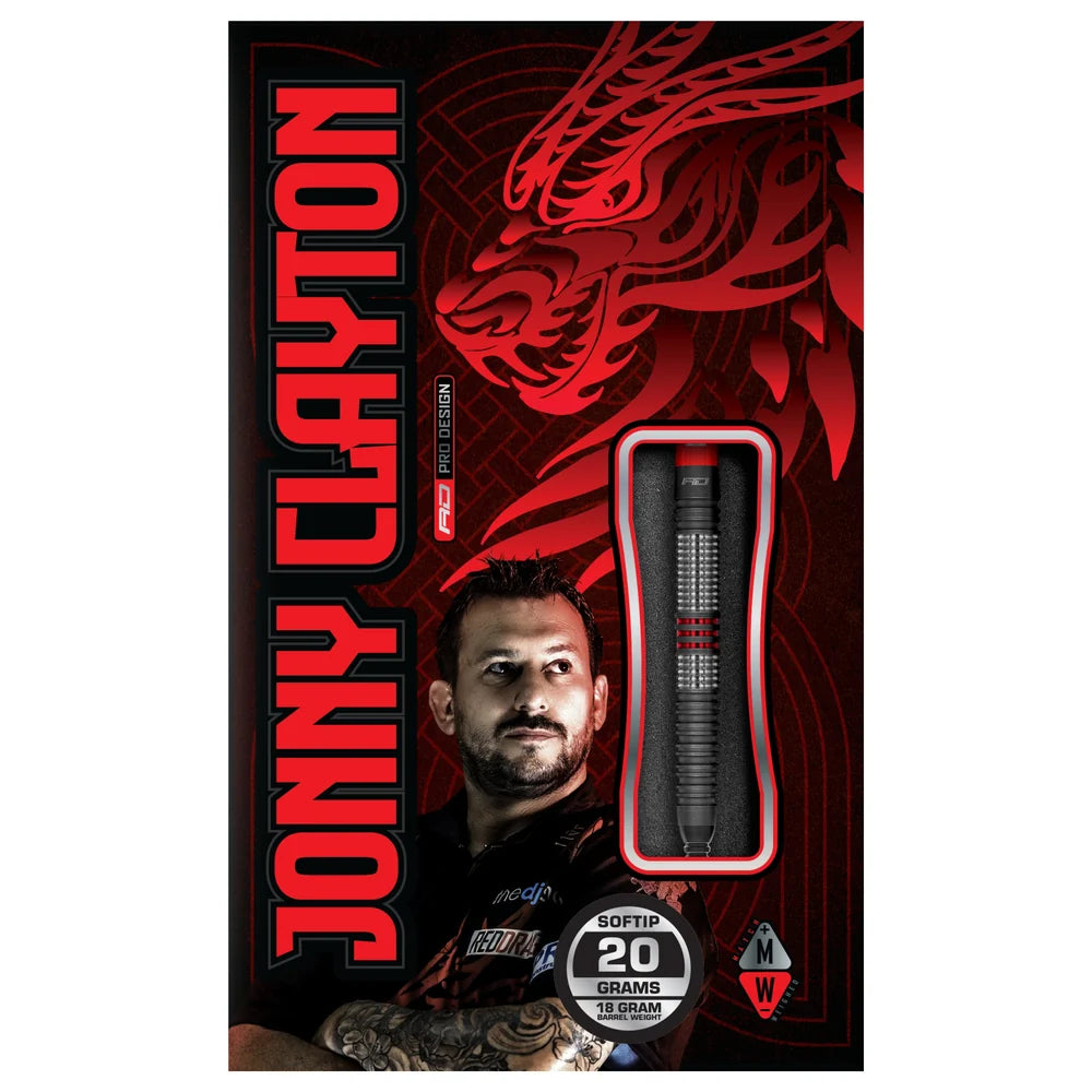 Fléchettes Soft Red Dragon Jonny Clayton - Hiraeth 90 % Tungstène – 20 g