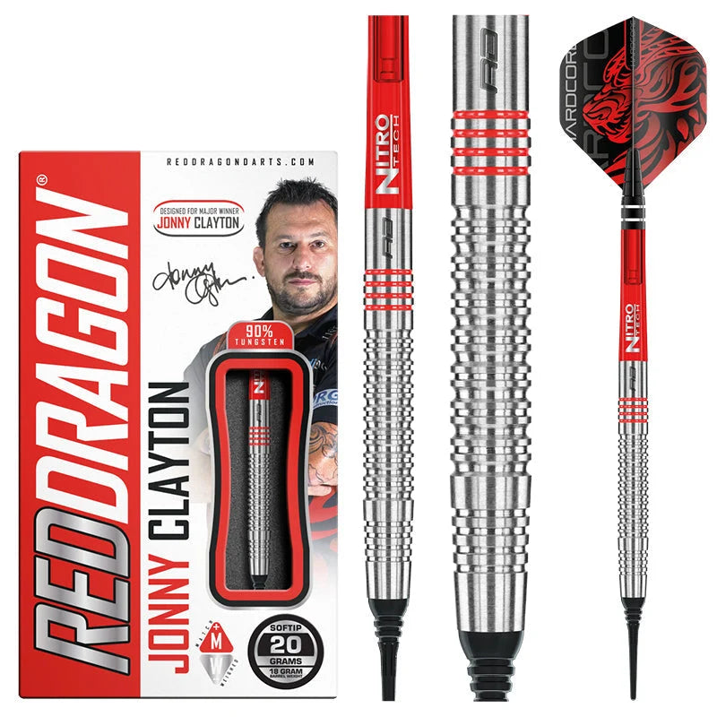 Fléchettes Plastique Red Dragon Jonny Clayton Original 90 % Tungstène – 20 g