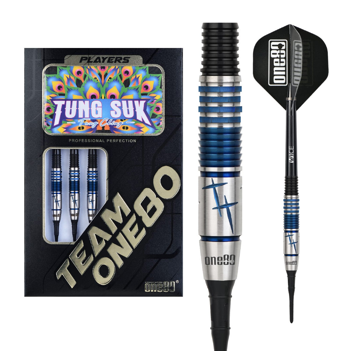 One80 Tung Suk Soft Tip 19 g noir et bleu