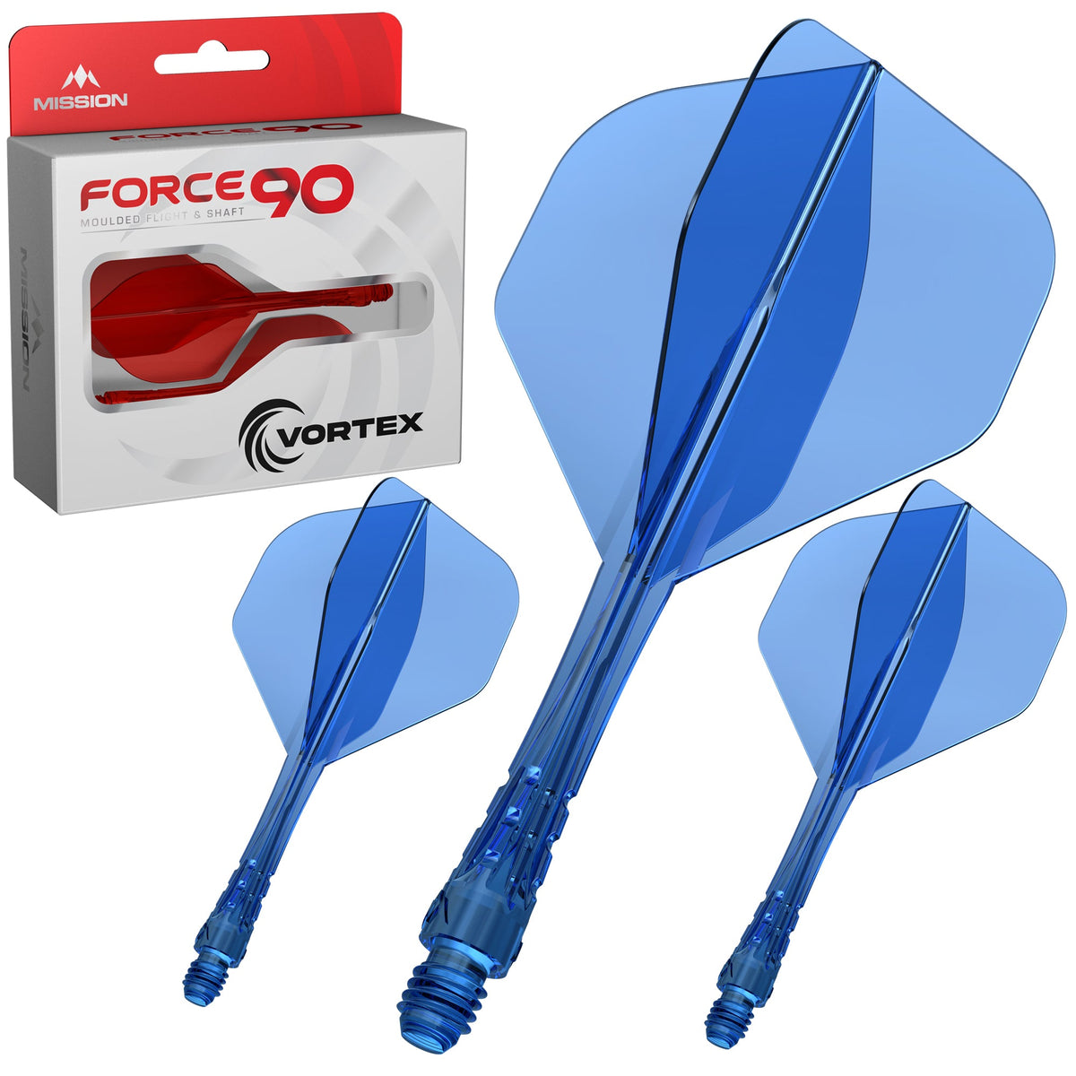 Mission Force 90 Vortex Bleu transparent No.2 Tweenie 27,8 mm - système ailette et tige Mission