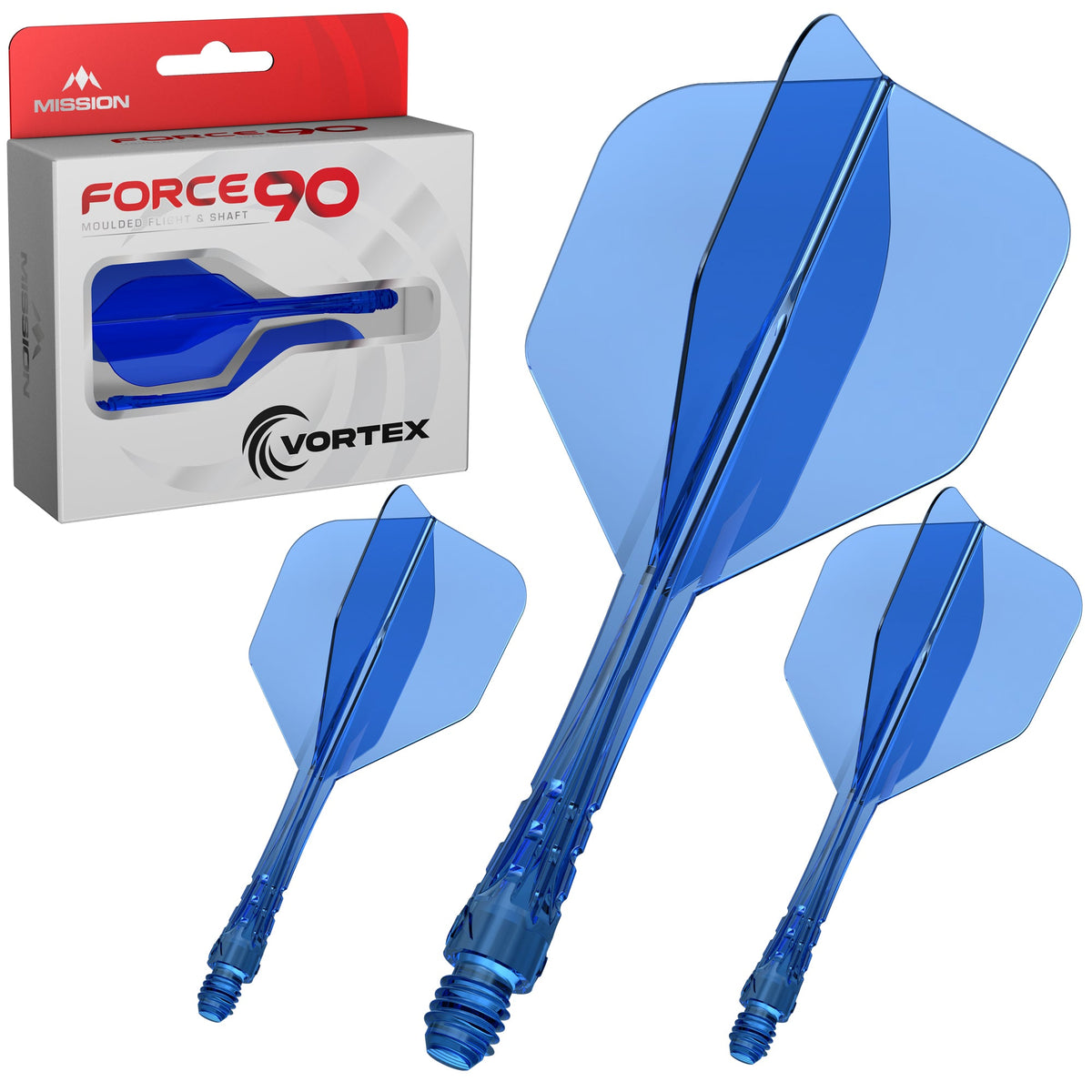 Mission Force 90 Vortex Bleu transparent No.6 Tweenie 27,8 mm - système ailette et tige Mission