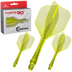 Mission Force 90 Vortex Jaune fluo transparent No.6 Short 22,2 mm - système ailette et tige Mission