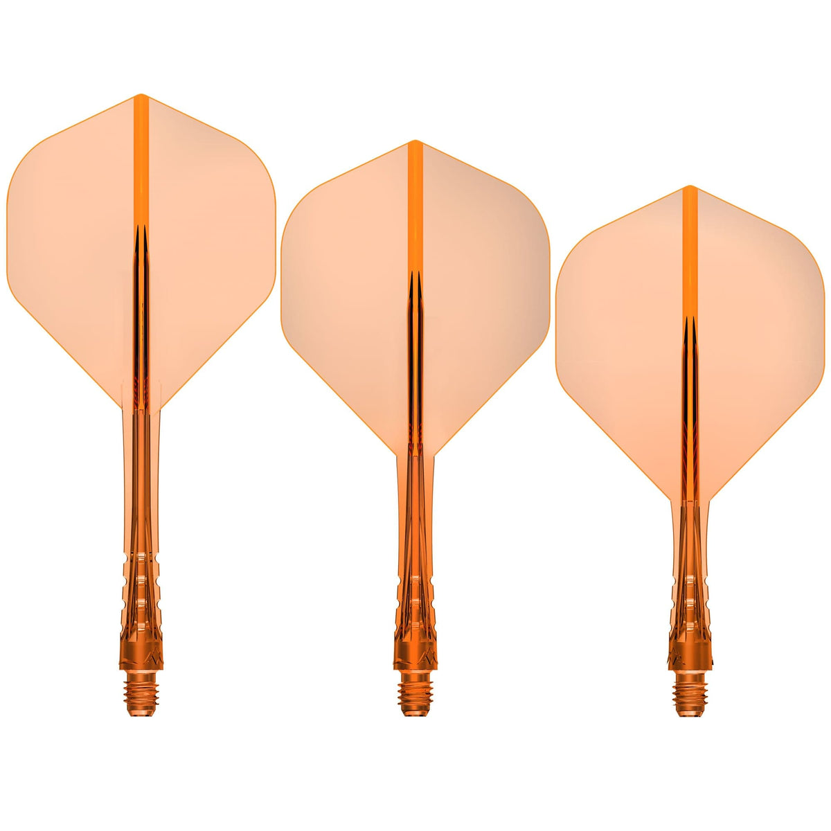 Trois systèmes Mission Force 90 Vortex orange fluo transparent forme No.6