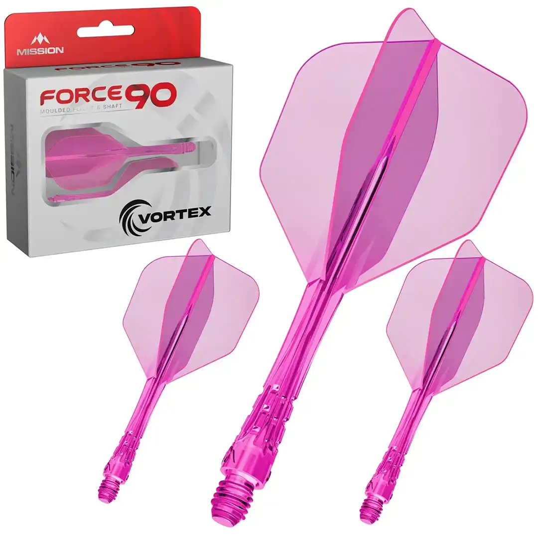 Mission Force 90 Vortex Rose fluo No.6 Short 22,2 mm - système ailette et tige Mission