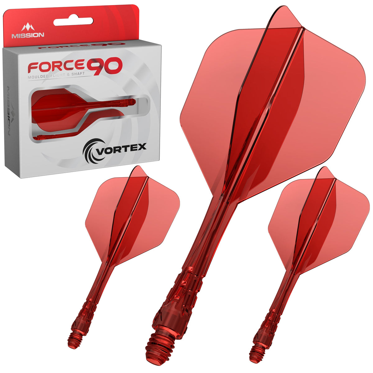 Mission Force 90 Vortex Rouge transparent No.6 Tweenie 27,8 mm - système ailette et tige Mission