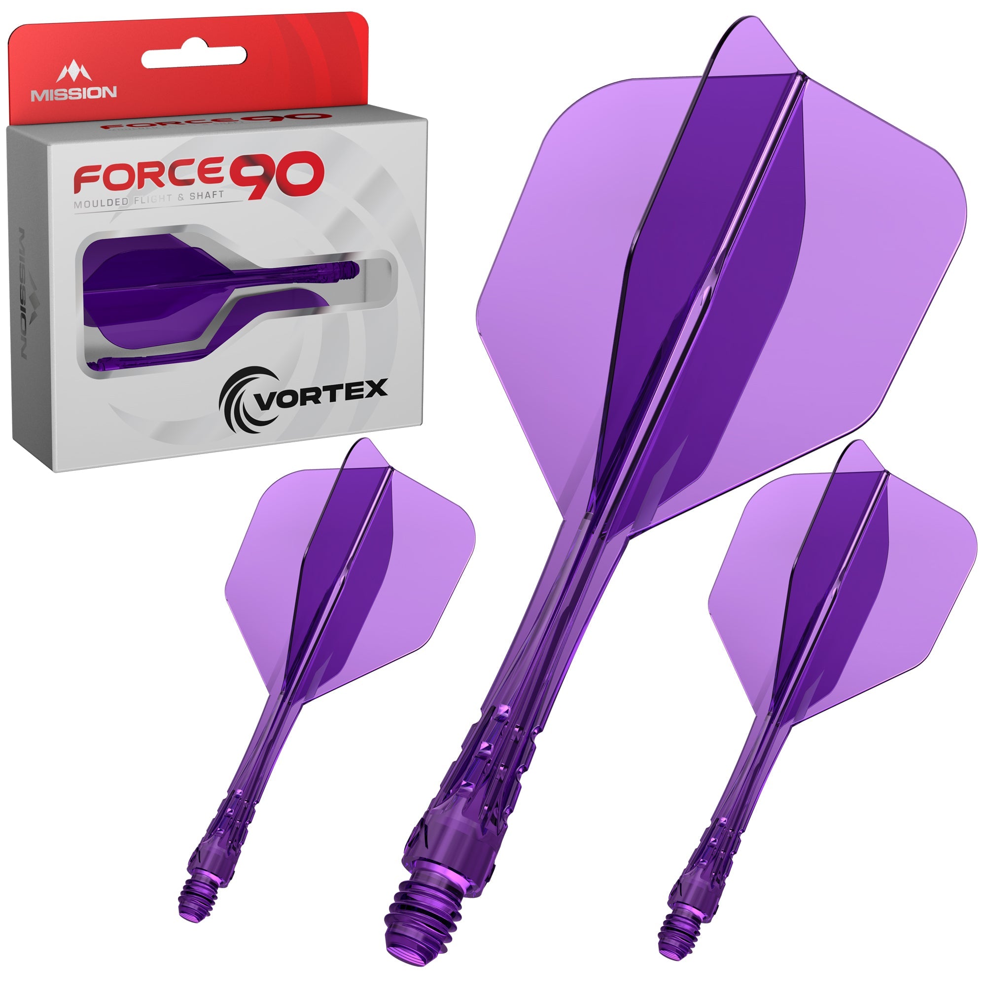 Mission Force 90 Vortex Violet transparent No.6 Tweenie 27,8 mm - système ailette et tige Mission