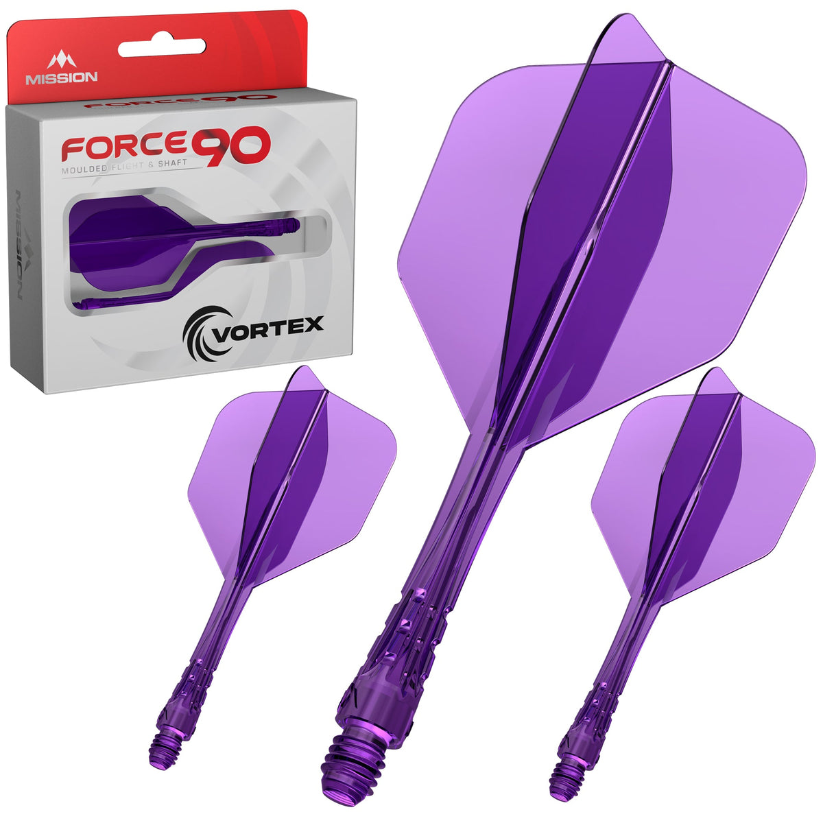 Mission Force 90 Vortex Violet transparent No.6 Tweenie 27,8 mm - système ailette et tige Mission