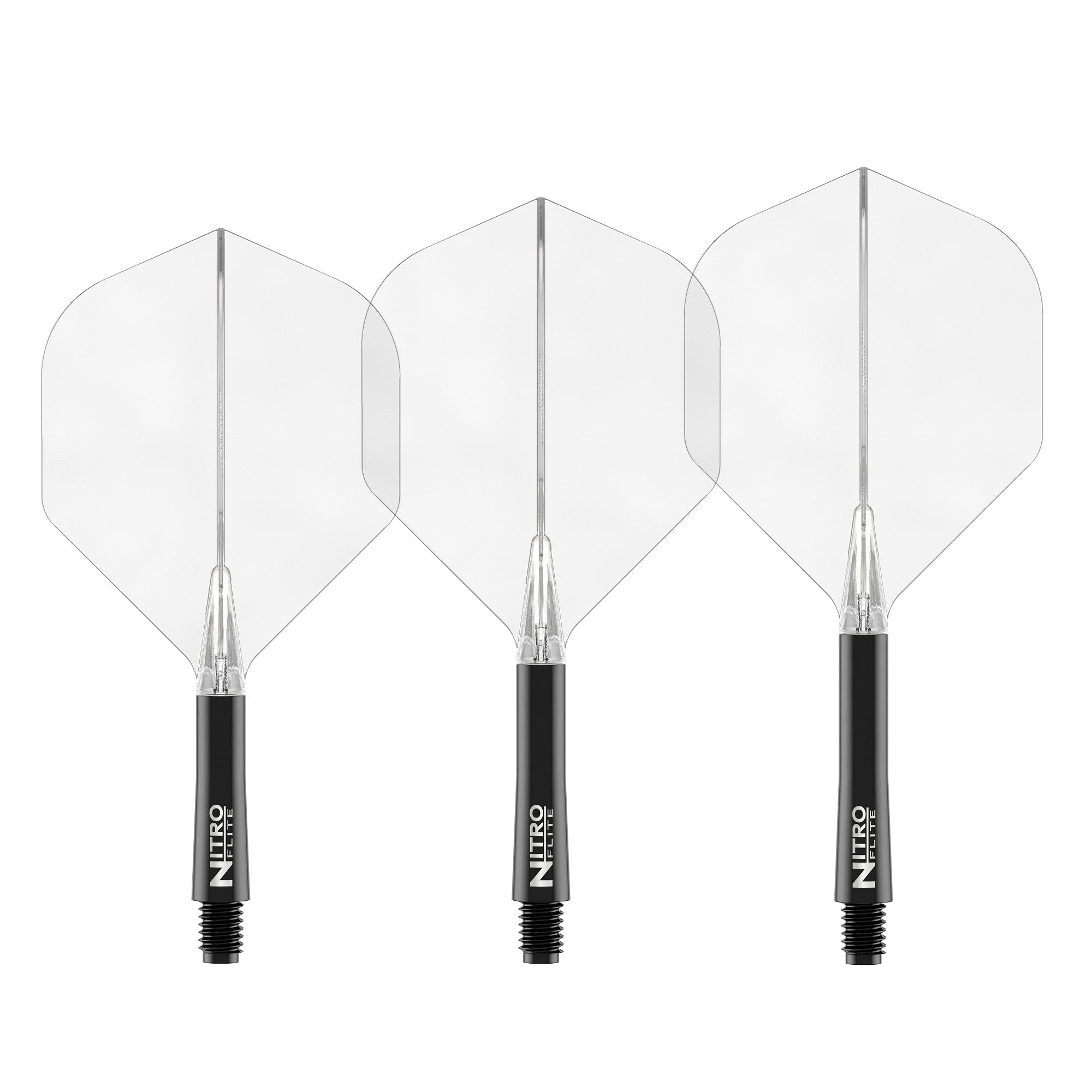 Red Dragon Nitro Flite Noir et Transparent Short – les 3 ailettes-tiges intégrées