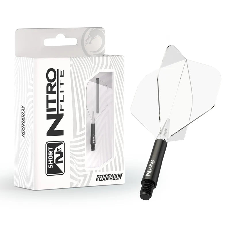 Red Dragon Nitro Dart Flite Noir & Transparent – Short No.2