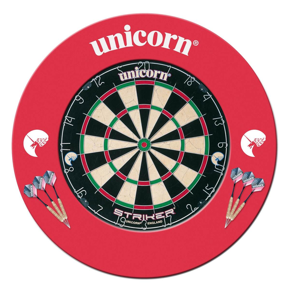 Pack Unicorn cible, protection rouge et 6 fléchettes