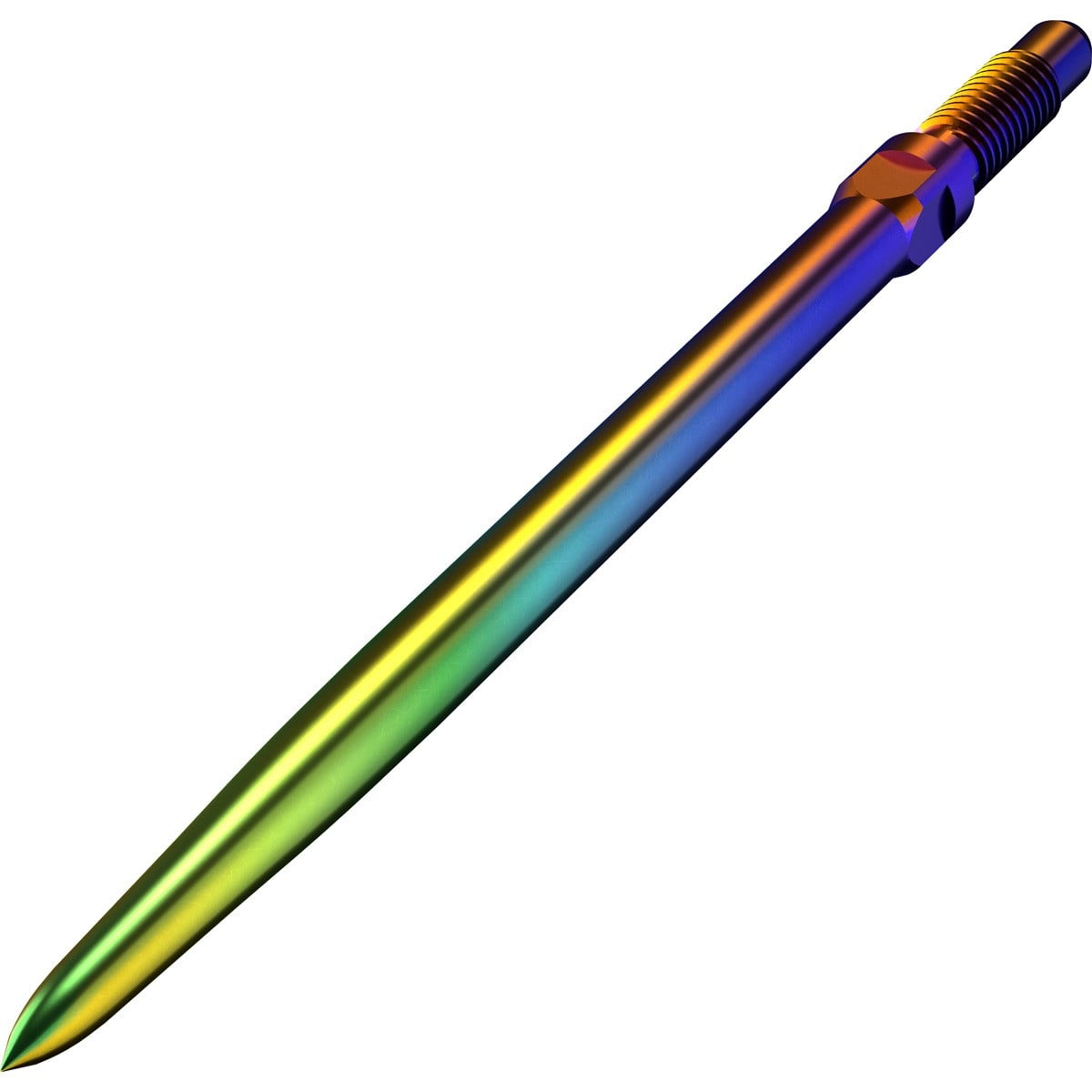 Pointe acier Bull's CP Smooth Rainbow effet arc-en-ciel en gros plan