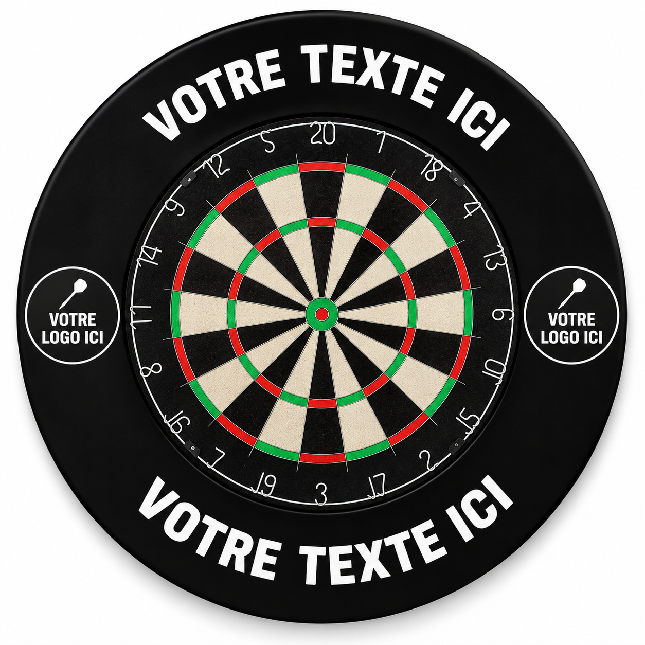 Tour de cible fléchettes personnalisable - Texte et logo
