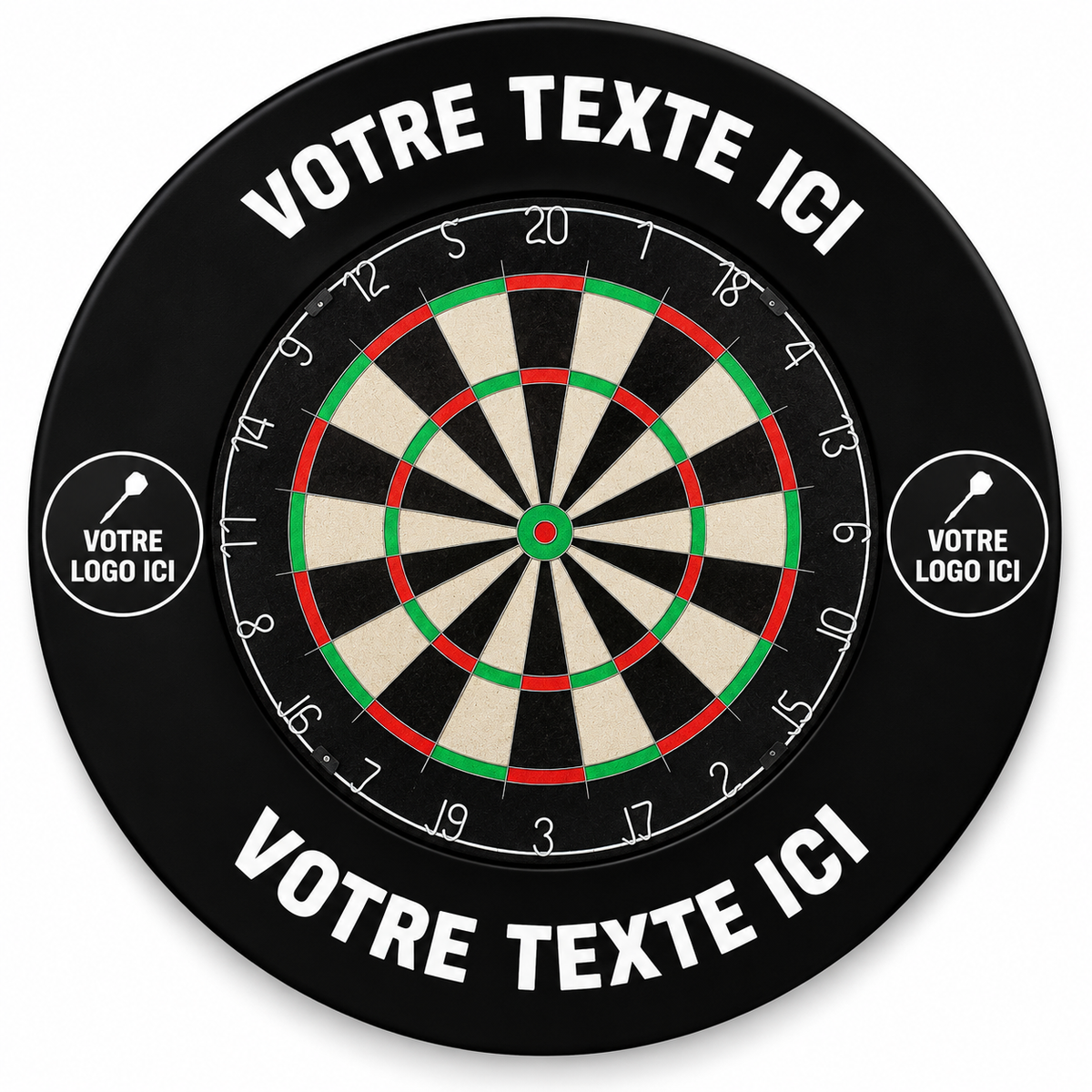 Tour de cible fléchettes personnalisable - Texte et logo