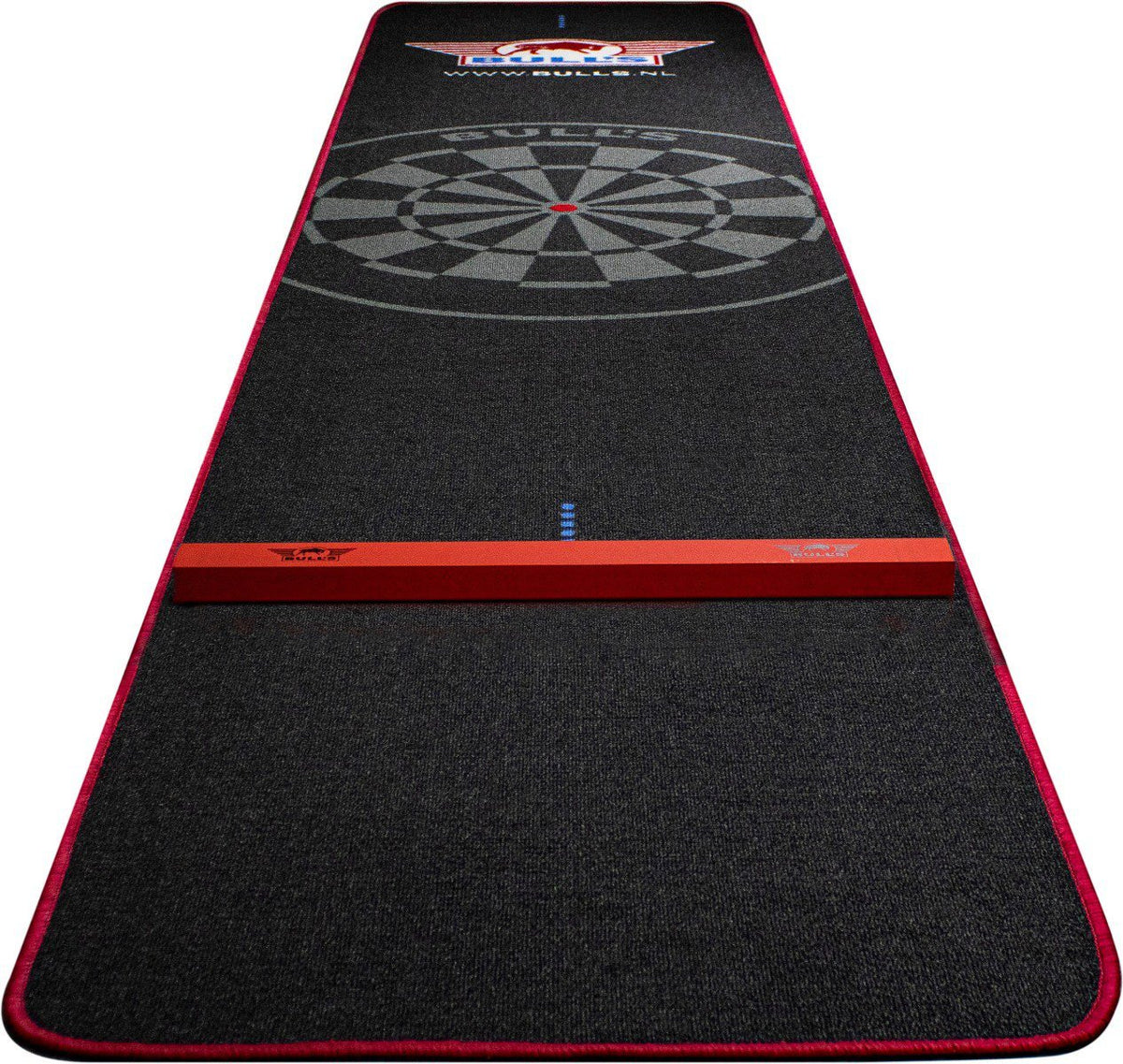 Tapis Bull's Carpet noir à bordure rouge en perspective