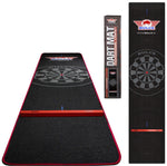 Tapis de fléchettes Bull's Carpet noir et rouge avec oche et son emballage