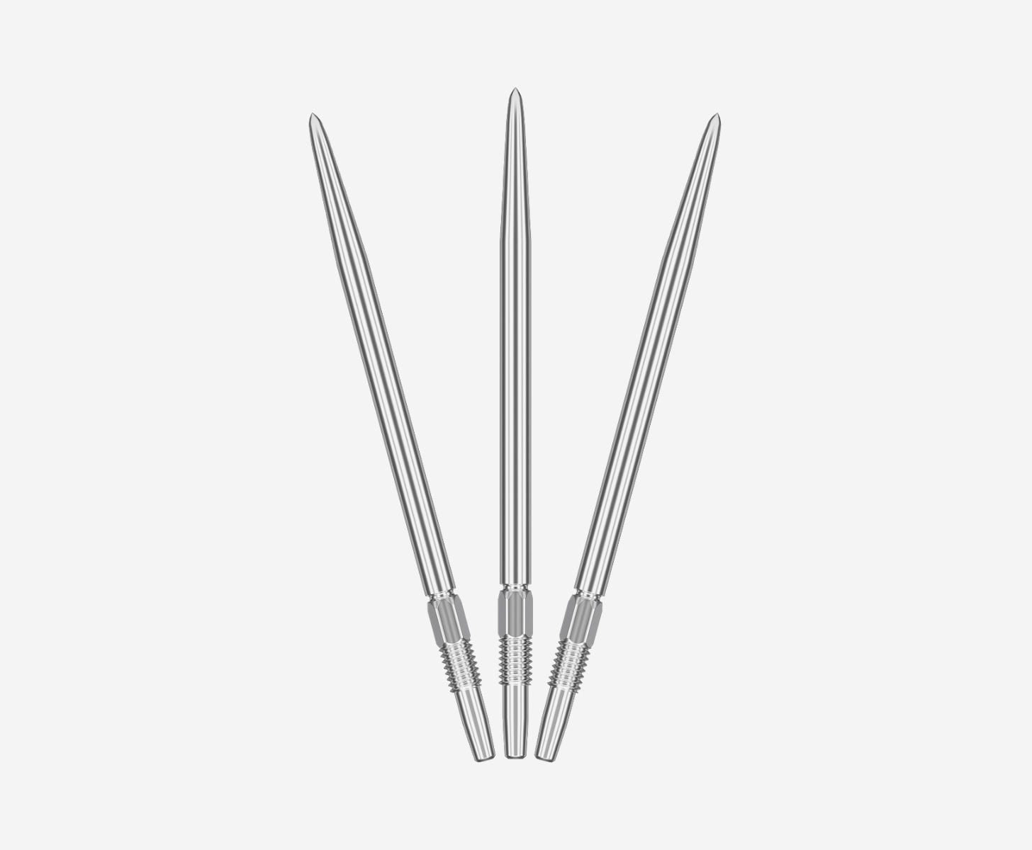 Pointes Target Swiss Point Argent 40 mm – vue en éventail