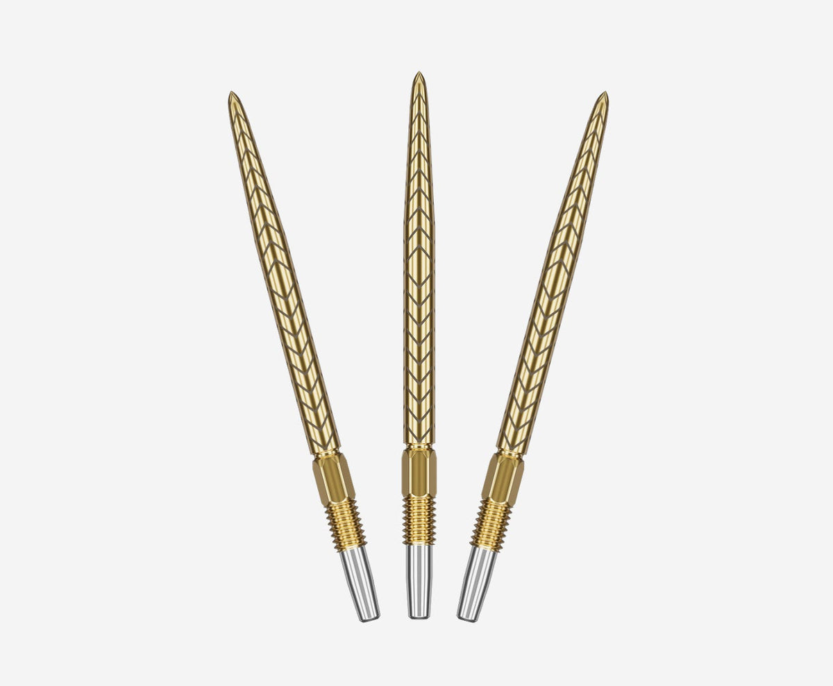 Pointes Target Swiss Point RVE Or 30 mm – vue en éventail