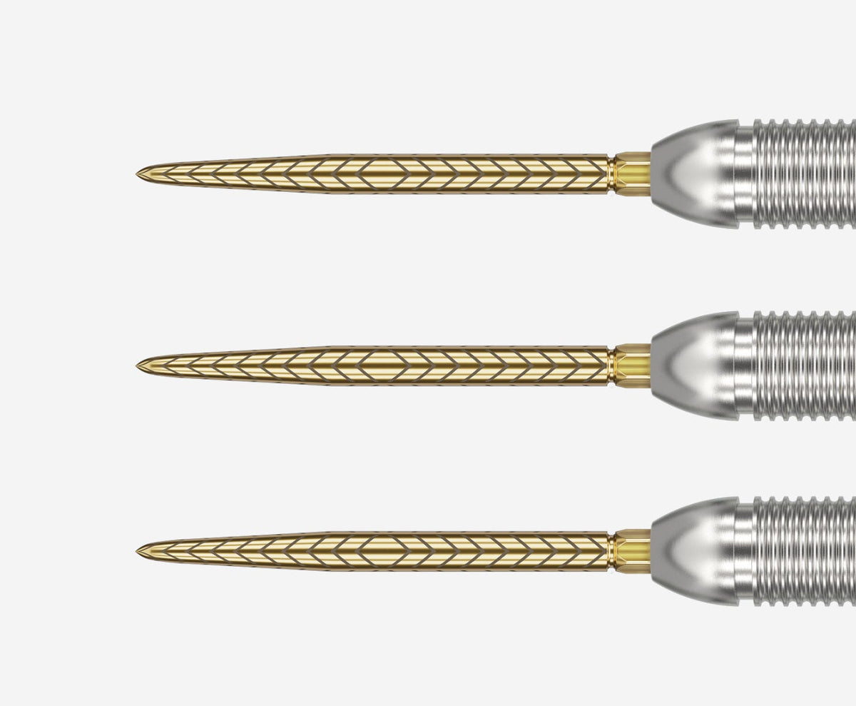 Pointes Target Swiss Point RVE Or 30 mm – les trois pointes côte à côte