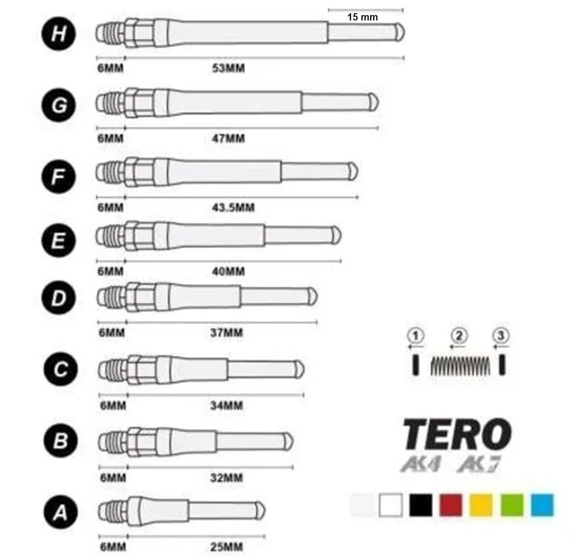 Tiges Cuesoul - Tero Flight System AK7 Slim - 32 mm – Noir Blanc - vue secondaire