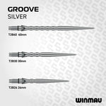 Pointes Acier Winmau Switch Point Groove Argent – 30 mm