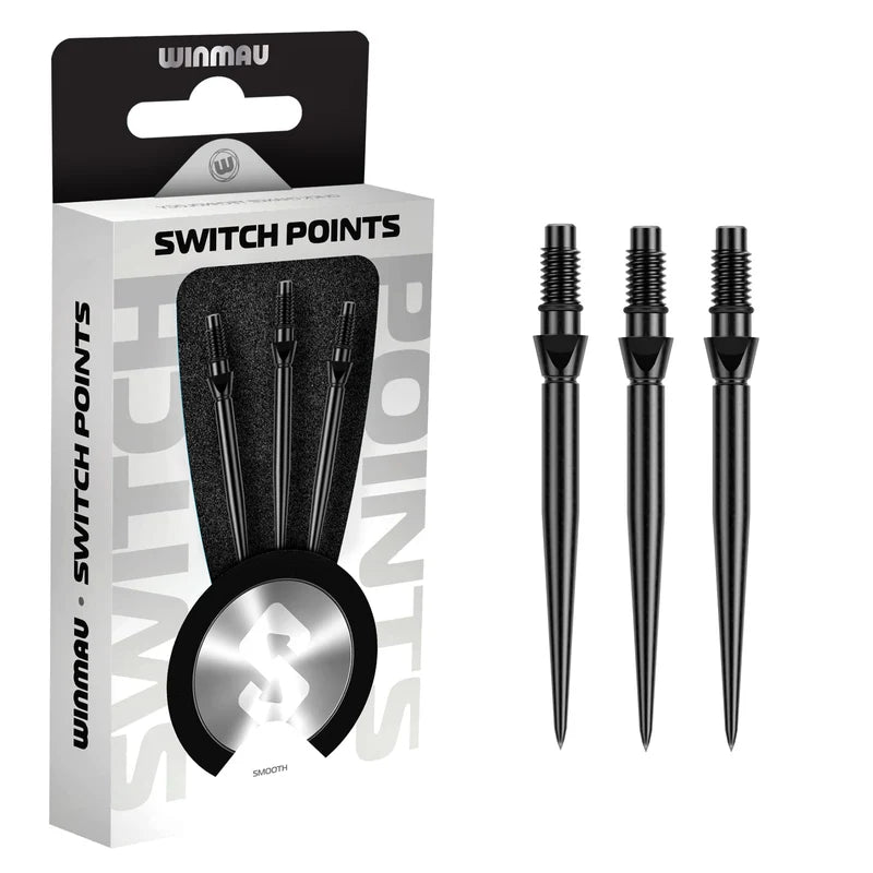 Pointes Acier Winmau Switch Point Smooth Noir – 30 mm
