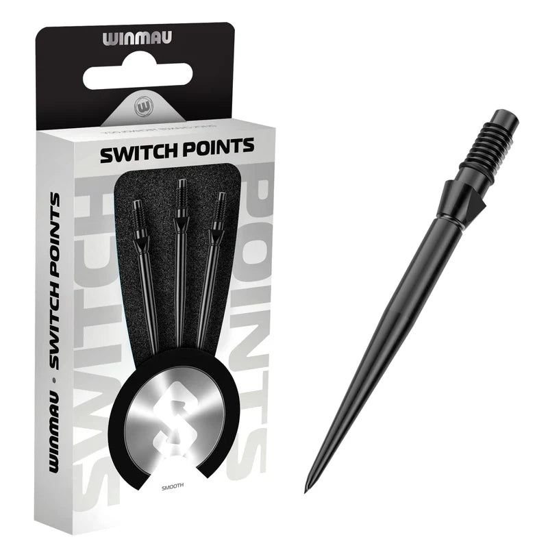 Pointes Acier Winmau Switch Point Smooth Noir – 40 mm